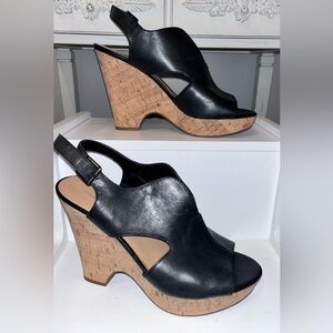 Franco Sarto Black Leather Sandals